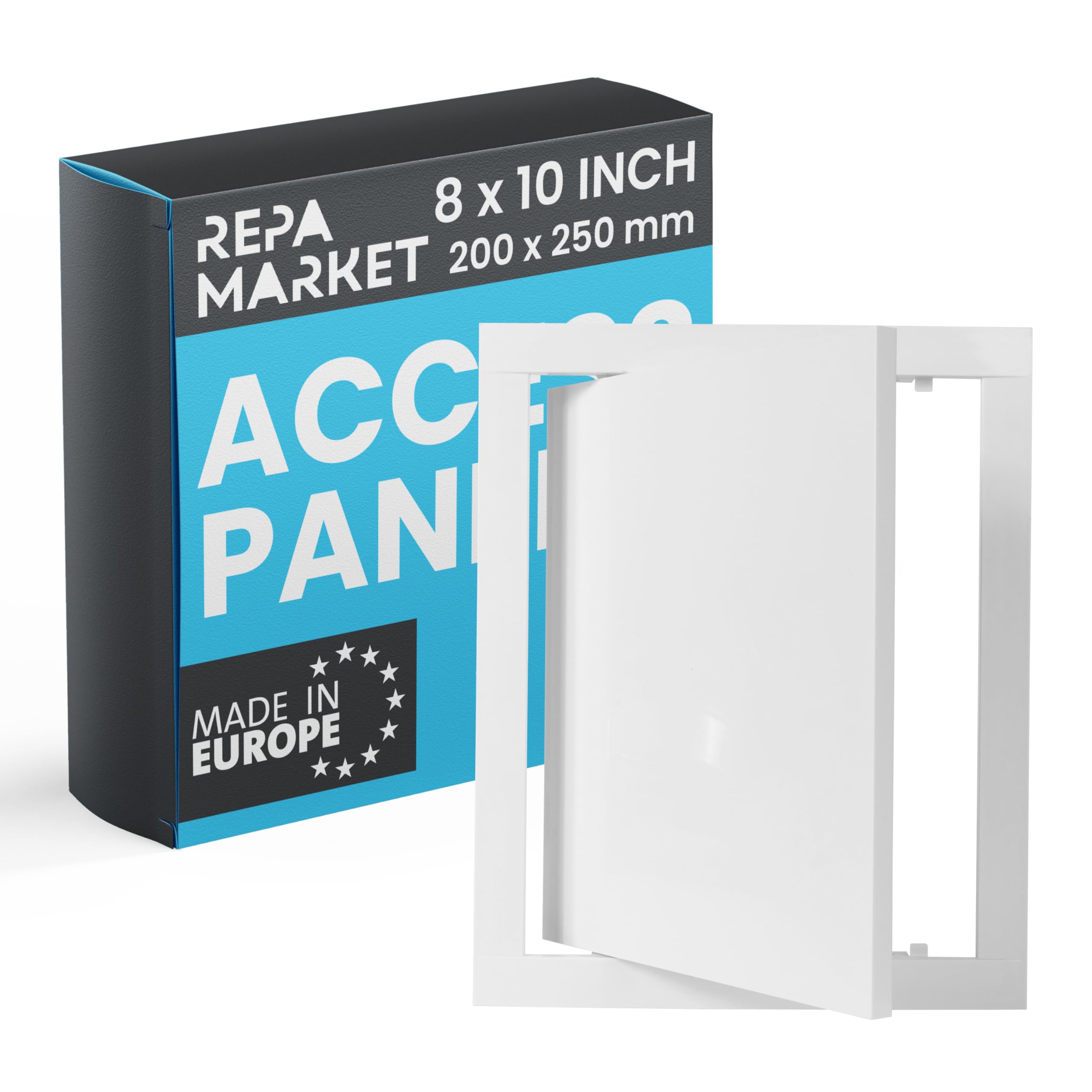Repa Market 200 x 250 mm White Plastic Inspection Hatch - Plasterboard Access Panel for Walls & Ceilings, Bath Panel & Fuse Box Cover Cabinet, Access Hatch, Wall access panel for Plumbing & Electrical