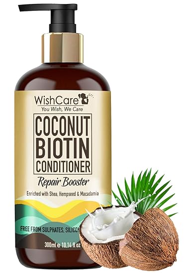 WishCare? Coconut Biotin Conditioner - Repair Booster - No Parabens, Sulphates & Silicones - 300 Ml