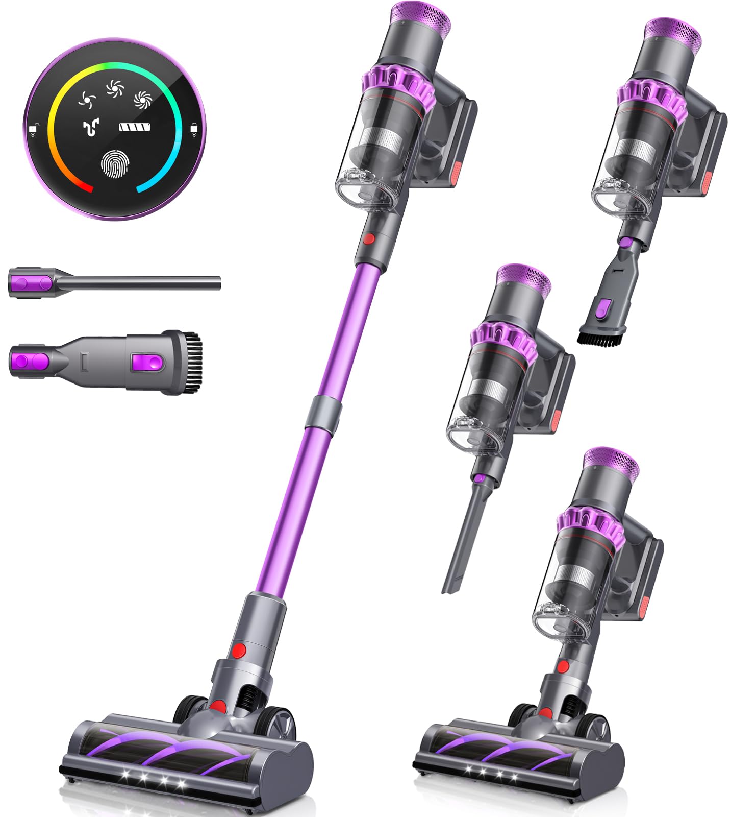 Photo 1 of Cordless Vacuum Cleaner, 550W 45Kpa Vacuum Cleaners for Home, Stick Vacuum with Touch Screen, Up to 50 Min, Self-Standing, Lightweight, Rechargeable Cordless Vacuum for Hardwood Floor, Carpet,Pet Hair