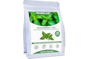 TEARELAE - Spearmint Tea - 1.5g x 50 Count - 100% Pure Spearmint Leaves Tea Bag - Non-GMO - Naturally Caffeine-free Herbal Tea - Support Digestion & Natural Breath Freshener