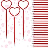 Zonon 36 Pcs Valentines Day Heart Pens Valentine Party Favor Roller Ball Pens Black Gel Ink, Ballpoint for Office Supplies(Red)