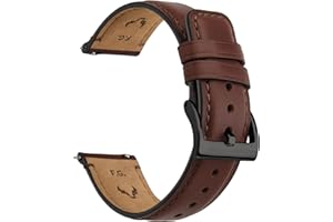 Fullmosa Watch Bands,18mm 19mm 20mm 22mm 24mm Quick Release Leather Watch Band Strap - Burnished Leather Watch Band Vintage Wristband