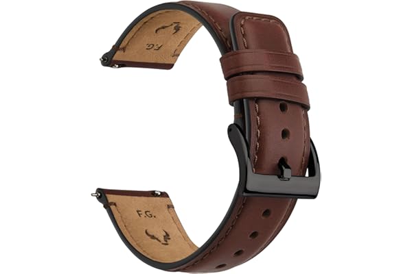 Fullmosa Watch Bands,18mm 19mm 20mm 21mm 22mm 24mm 26mm Quick Release Leather Watch Band Strap - Burnished Leather Watch Band