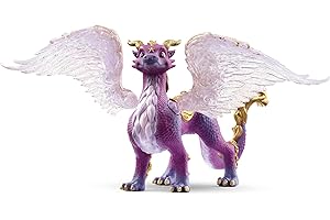 Schleich Bayala - 7" Nightsky Dragon Figurine Toy with Moveable Wings - Cute Fantasy Fairy Animal Figure for Girls and Boys - Purple Wyvern Mythical Creature for Imaginative Play - Kids Age 5+ | 70762