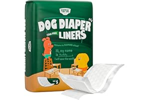 PAWPANG Disposable Dog Diaper Liners Booster Pads for Male & Female Dogs, 100ct, 4 Sizes Options, Doggie Diaper Inserts fit M