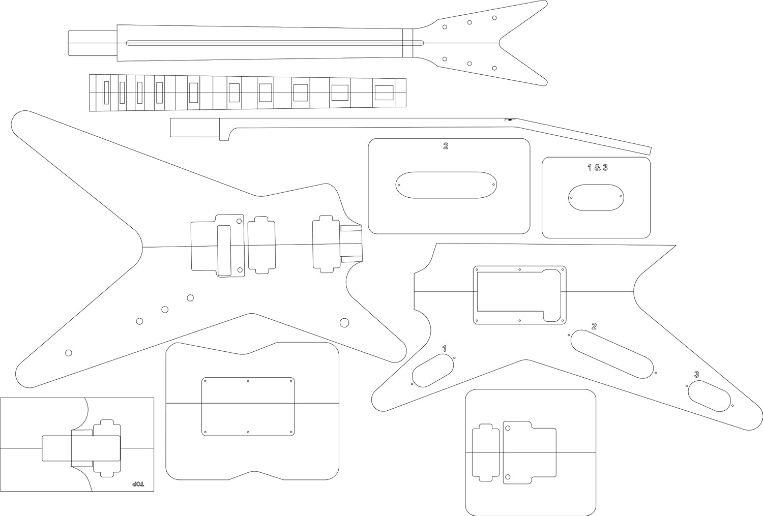 Buy Electric Guitar Layout Template ML Online at Low Prices in India