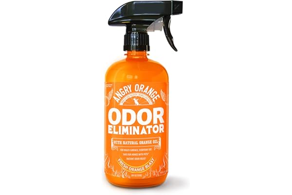 ANGRY ORANGE Pet Odor Eliminator for Strong Odor - Citrus Deodorizer for Strong Dog or Cat Pee Smells on Carpet, Furniture & Indoor Outdoor Floors - 24 Fluid Ounces - Puppy Supplies