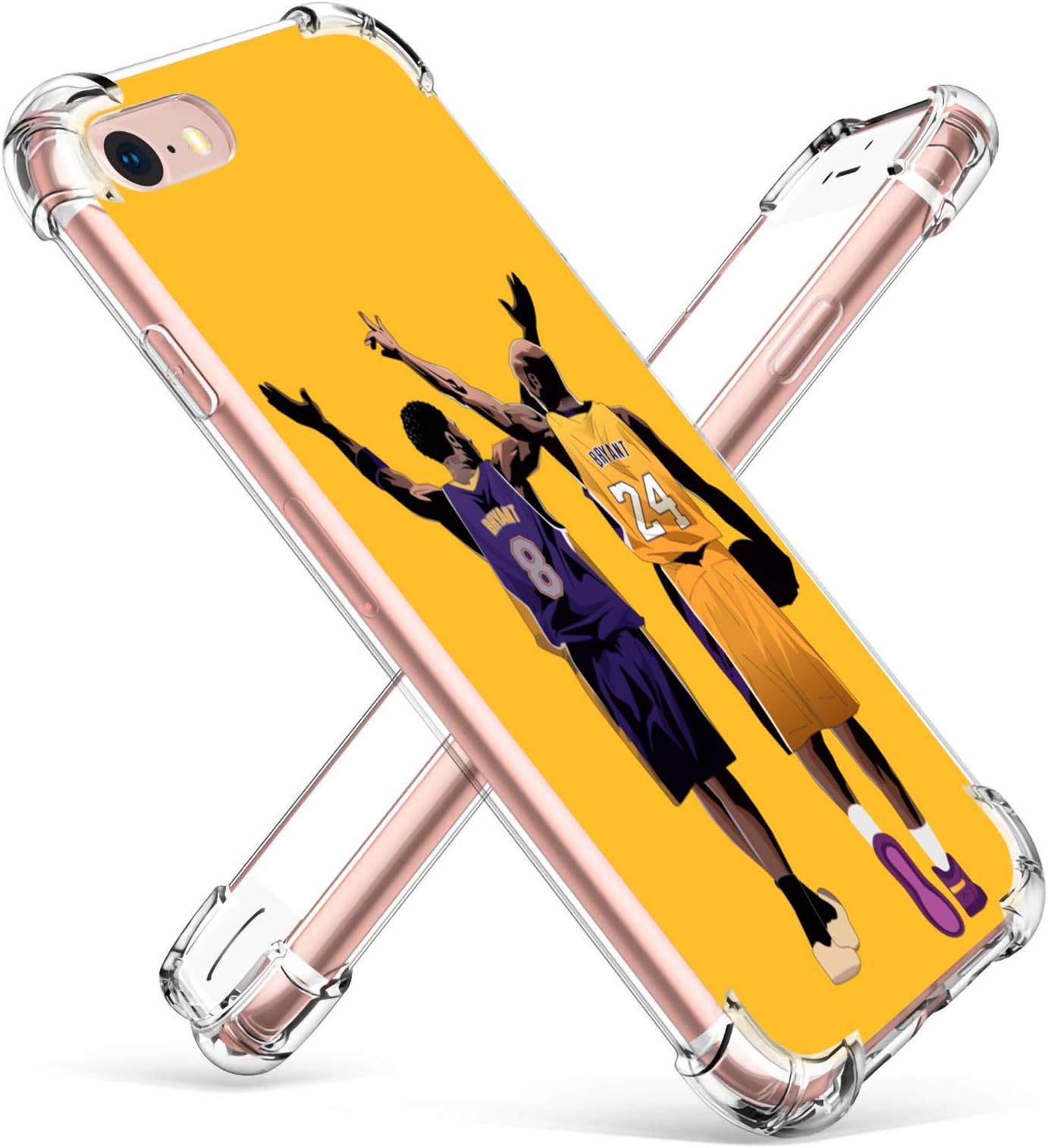 Hiiyorr 8/24 TPU Case for iPhone 6 Plus /6S Plus, Classic Cute Clear Ultra-thin Pattern Character Protective Cover for Boys Men Teens, Basketball Trendy Fun Bumper Skin for iPhone 6 Plus /6S Plus 5.5"