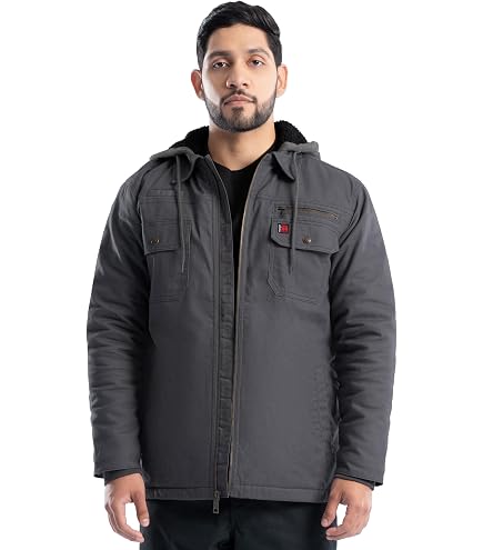 DRI Duck Maverick Giacca Da Lavoro Uomo – Boulder Cloth Cotone 12oz, Fodera Coperta In Plaid, Maniche In Nylon Imbottito, Cerniera Metallica