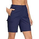 MAGCOMSEN Women's 7" Hiking Cargo Shorts Quick Dry Lightweight Golf Athlectic Casual Trendy Shorts with 5 Pockets