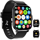OICIIDO Smart Watch, 1.83" Upgraded Full Touchscreen Smart Watch for Android iPhones with Heart Rate Blood Pressure Monitor, Multiple Sports Fitness Tracker with Smart Watches for Women Men (Black)