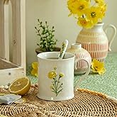 DELIGHTS GALORE Ceramic coffee Mugs, Set of 1 Yellow Flower - 16oz, Hand-Painted, Microwave heating and dishwasher cleaning available, Ideal for Daily Brews