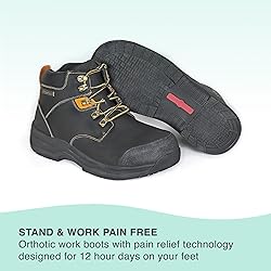 Orthofeet Men's Orthopedic Black Leather Granite