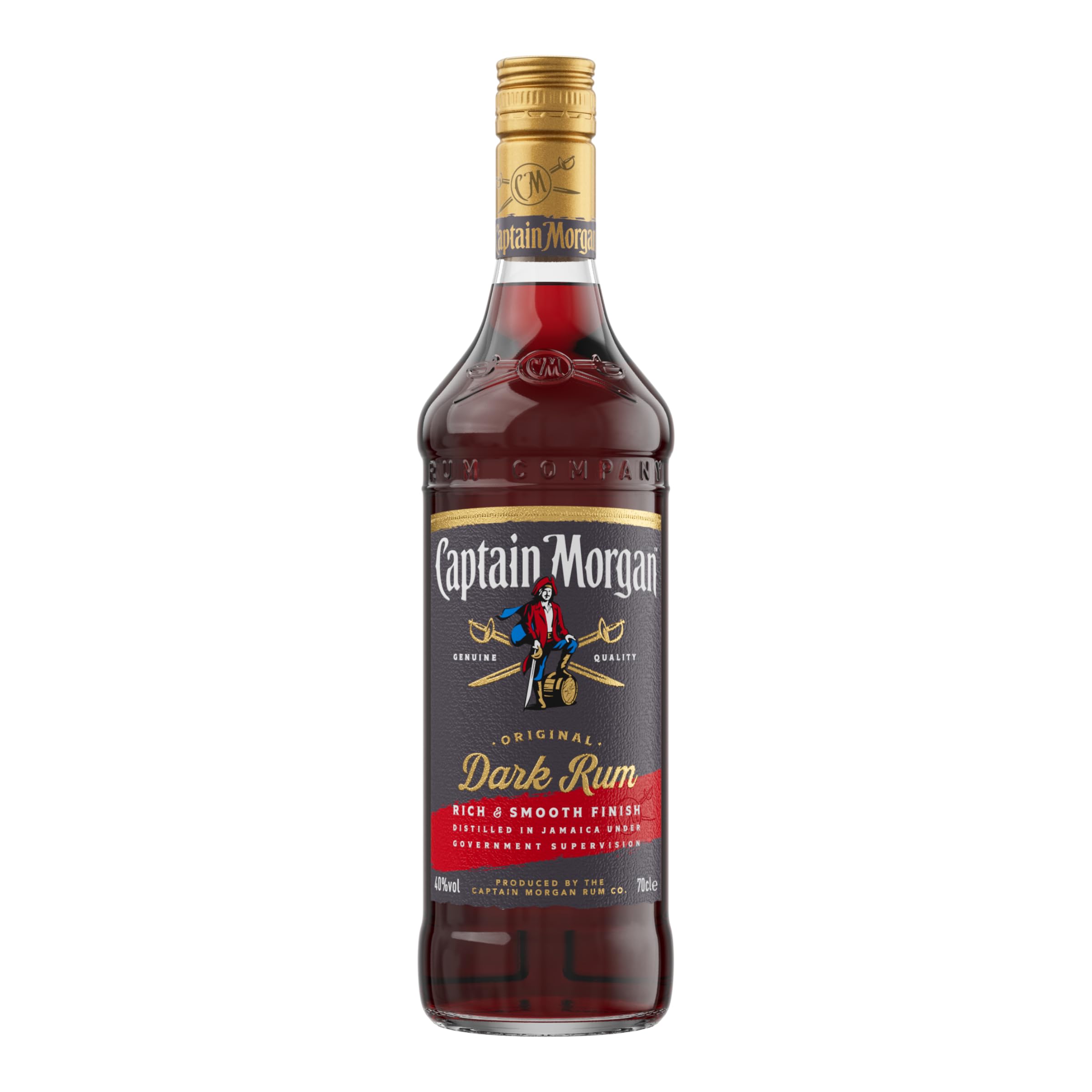 Captain Morgan Dark Rum | dunkler kräftiger Rum | karibisches Flair | für Cocktails & Longdrinks | 700ml | 40%
