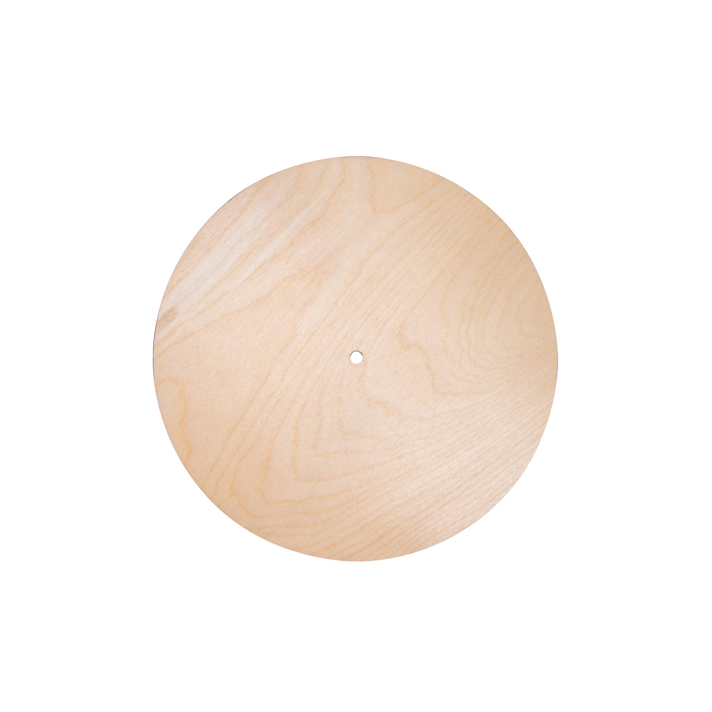 Rayher DIY Clock Face - Round Wood Board with Pre-Drilled Hole, 25cm Diameter, Natural Wood