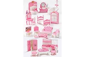 THILDANI 35 Pcs Dollhouse Furniture Accessories Set Mini House Furniture Small Dollhouse Miniature Furniture Play House Accessories 1:12 Tiny Kitchen Bedroom LivingRoom Bathroom Boy Girl Toddler3Y+ (A Set)