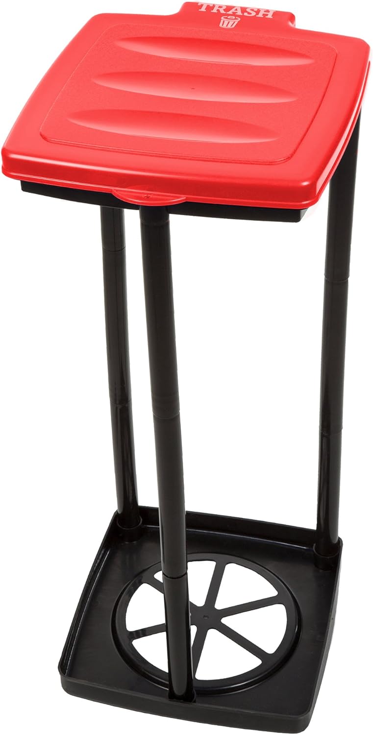 Wakeman Portable Trash Bag Holder- Collapsible Trashcan for Garbage and Indoor/Outdoor Use Outdoors -Ideal for Camping Recycling and More (Red): Clothing