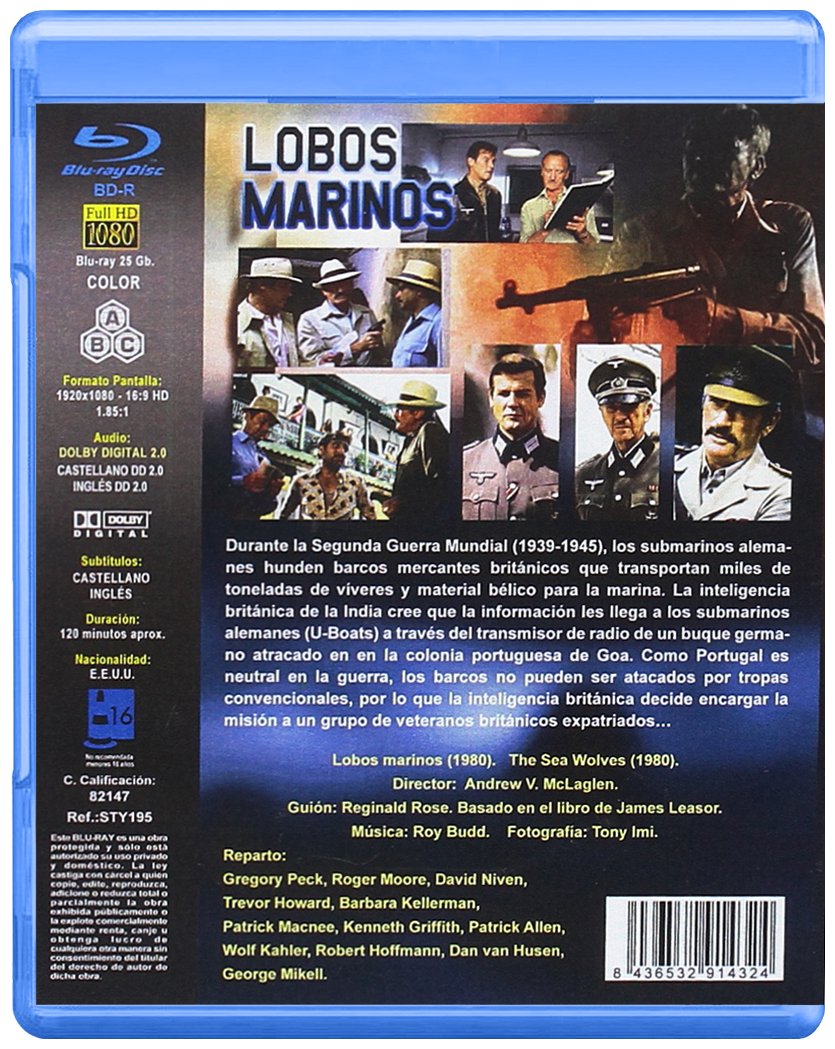 Lobos Marinos BD 1980 The Sea Wolves [Blu-ray]: Amazon.es: Roger Moore, David Niven, Trevor Howard, Barbara Kellerman Gregory Peck, Andrew V. McLaglen: Cine ...