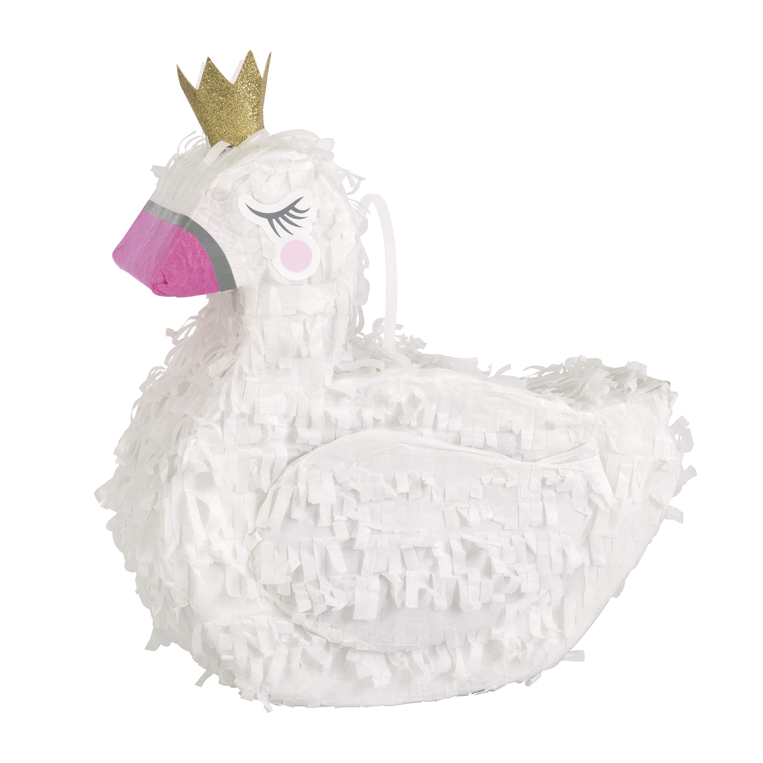 Unique 75801 Princess Mini Swan Shaped 3D Pinata | 1 Pc, Multicolour