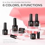 Modelones Builder Gel 6 Colors 8-in-ONE Pink Clear Nail Builder Gel Set view 8