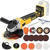 Angle Grinder Compatible with Dewalt 20V MAX Battery (Battery Not Included), Cordless Angle Grinder, Brushless Motor, 4-1/2" Blade, 4 Variable Speeds up to 7200 RPM, for Cutting, Grinding & Polishing