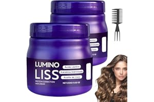 LUMINO LISS Sin Formol, Sin Formol Keratina, Liss Alisado Sinformol, Keratina Sin Formol Para Alisar El Pelo, Profesional Frizz-Free Restores Hair Silkiness (2pcs)