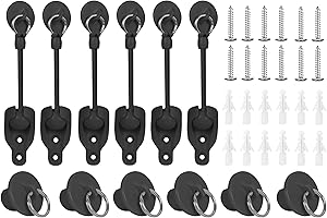 Seprochoo Coolaroo Replacement Part Roller Shade Hardware Bungee kit and End Cap Shade Tie Downs for Coolaroo Outdoor Roller Shade Sunshade Replacement Part coolaroo Outdoor Shades (3, Black)