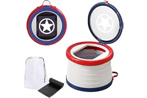 FOVERN1 Travel Potty for Toddlers, Portable and Foldable Potty Training Toilet Seat for Kids, Car Potty Chair for Boys Girls for Camping Outdoor Indoor (red Blue)