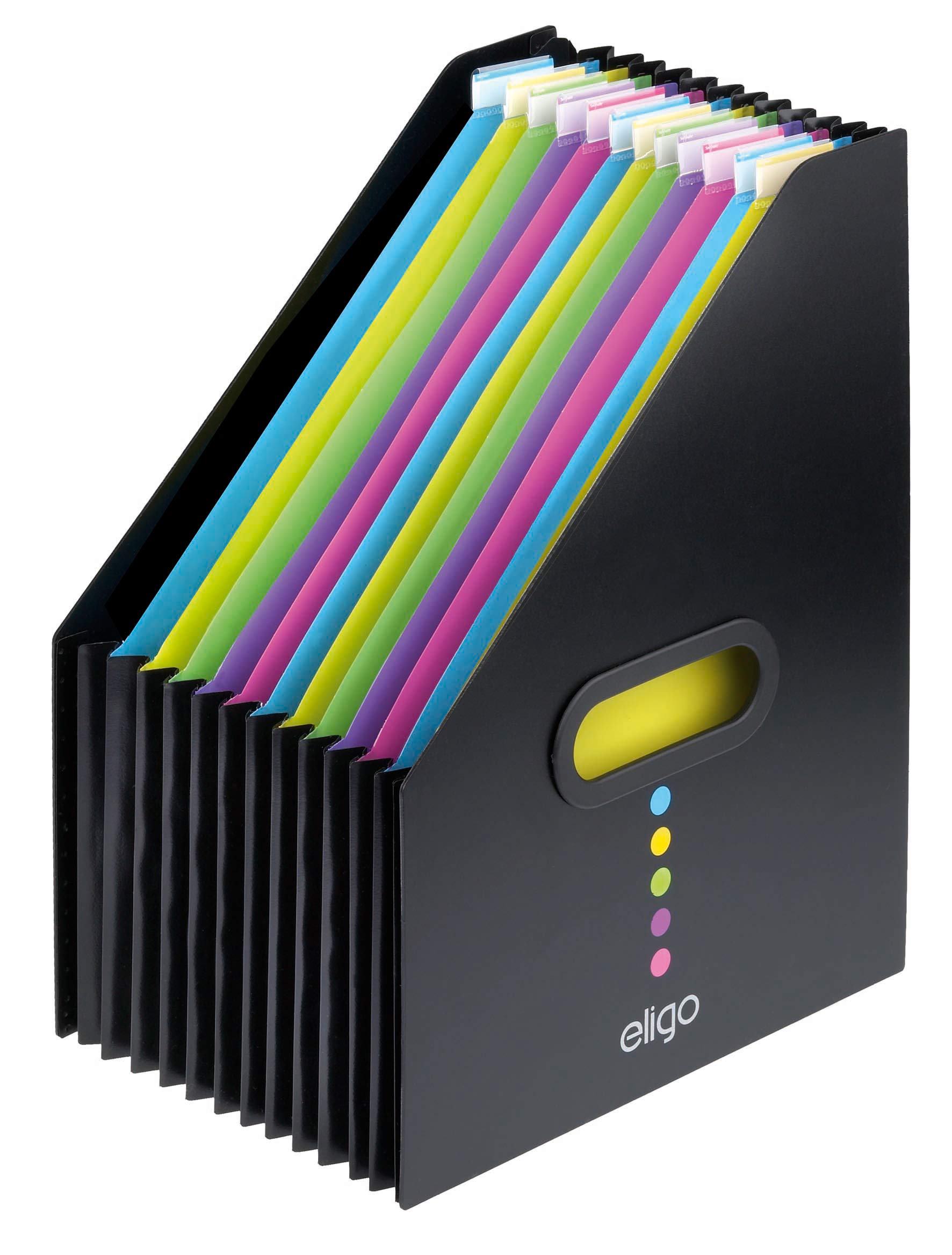 Snopake Eligo Portrait Desk Expander/Organiser 13-Part - Black [Pack of 1] Ref: 15171