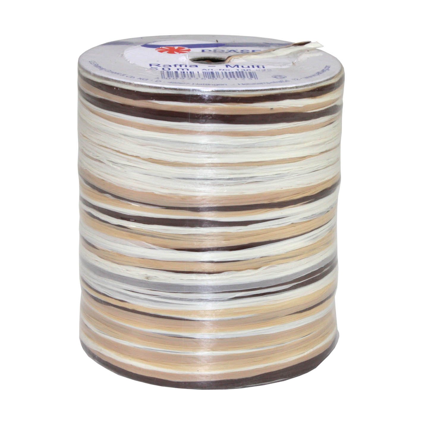 PRÄSENT C.E. Pattberg Raffia Multicolour Brown-White-Cream, 55 Yards Wrapping Presents, 5-Strand Ribbon for Gifts, Accessories for Decorating and Handicrafts, for Every Occasion, 50 m — image 1