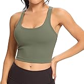 Lemedy Women Racerback Sports Bra Removable Padded Workout Yoga Crop Tank Top