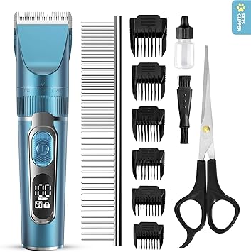 Domipet Tondeuse Chien Chat Professionnelle Tondeuse Pour Chiens Chats Animaux Silencieuse Rechargeable Poil Long Epais Electrique Sans Fil Kit Toilettage Rasoir Pour Chien Chat Avae 6 Peignes Amazon Fr Animalerie