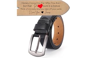 I Love You For Who You Are,Personalized Engraved Genuine Leather Belt for Men, Belt Waist Adjustable 31.50"- 61.02", Custom N