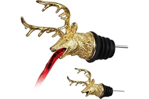 Tefola Wine Aerator Pourer,Zinc Alloy Wine Pourer Spouts for Alcohol Deer Head Liquor Bottle Pourer and Stopper for Home and 