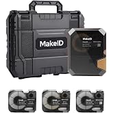 Makeid P31S Industrial Label Maker with 3 Cartridges &amp; Hard Case Bundle | 1 Inch bluetooth printer, 2600mAh battery, 300DPI, wire cable &amp; heat shrink tubing, job site labeler, mobile &amp; PC compatible