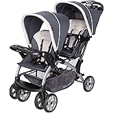 Baby Trend Sit N' Stand Convertible Multi-Use Easy Fold Travel Toddler & Baby Tandem Double Stroller with Safety Harness and 