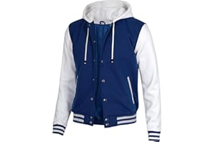 Decrum Hooded Varsity Jacket Men - Fashion Trendy Casual High School Baseball Letterman Mens Hoodie Bomber Jackets