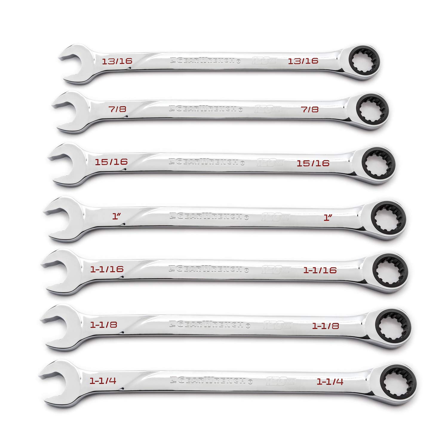 GEARWRENCH Universal Spline XL Ratcheting Combination SAE Wrench Set