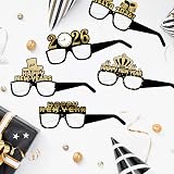 Pejlnd 6Pcs New Year 2026 Party Glasses Gold Black Photo Booth Props Adults view 4