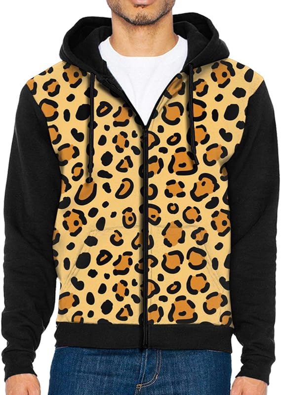 Mens leopard hoodie Clearance