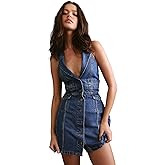 Nasty Gal The Denim Halter Neck Waistcoat Dress