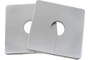 safycaby 2PCS Wall Split Flange 0.87inch/22mm Square Shaped Escutcheon Plate Wall Hole Decorative Cover for Plumbing Wall Hole Trim (0.87Inch/22mm) (silver)