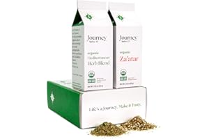 Gourmet Organic Mediterranean Herb Blend & Organic Za'atar Gift Set by Journey Spice Co. | Salt-Free | Greek, Mediterranean, Middle Eastern Seasoning