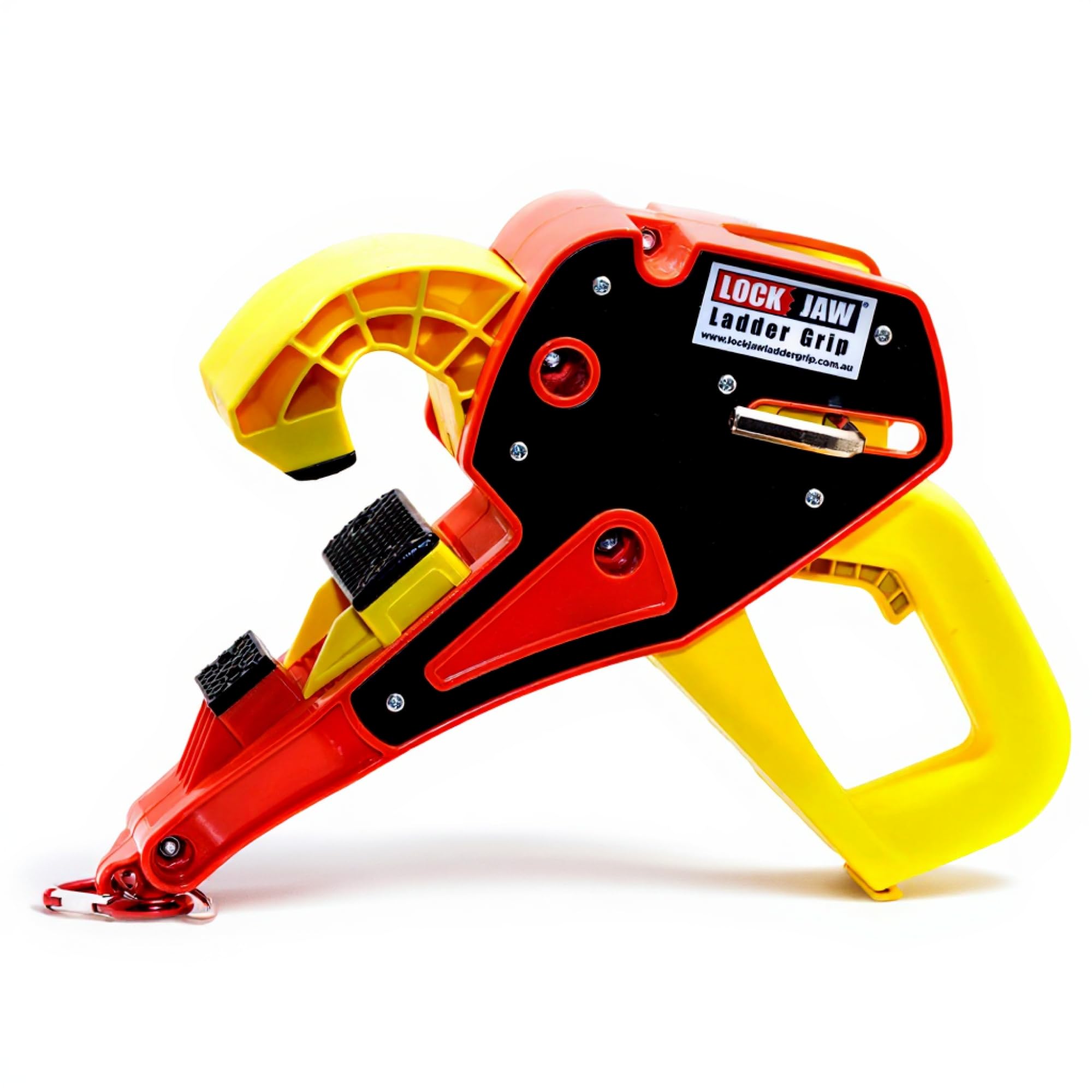 Lock Jaw Roof Ladder Stabilizer Hook for Gutter - Standoff in 5 Seconds with Slide-Lock Security - Prevent Aluminum Ladders Top Movement & Falls - Award-Winning Extension Ladder Accessories for Roof