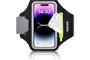 PEDVSTY Cell Phone Armband with Zipper Pocket, Phone Holder for Running Armband for iPhone 15 14 13 12 11 Pro Max, Galaxy S23 S22 - [Fit Up to 6.8” All Phones] Sports Arm Holder with Key Pocket & Card Slot