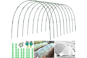 LIFEISLUCK 9 Sets Greenhouse Hoops for Raised Beds,45 Pcs Garden Hoops Grow Tunnel Rust-Free Fiberglass Garden Stakes Hoops, Plant Support Hoop House Kit Frame for Shade Cloth Netting Row Cover Garden Supplies