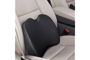 SPRFUFLY Super Soft Lumbar Support Pillow for Car, 100% Memory Foam Lumbar Pillow with Breathable Removable Cover, Ergonomic Design - Back Pillow Lumbar Support Pillow for Car Seat/Back Pain Relief(Black,1P)