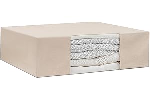 ORGANIC COTTON MART Cashmere Storage Bags - 100% Cotton, Moth Proof, Zipper Closure, Reusable, Washable Garment Storage Bags for Sweaters, Dresses - Perfect for Underbed Storage and Organizing Sweaters in Closet (1 Bag)
