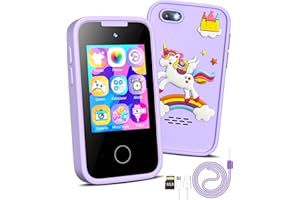VIMORG Kids Smart Phone Unicorns Gifts for Girls 6-8 Year Old Touchscreen Toy Cell Phone with Multi APPs 8G TF Card for Learning Play Christmas Birthday Gifts for Girls Age 3 4 5 6 7 8 9