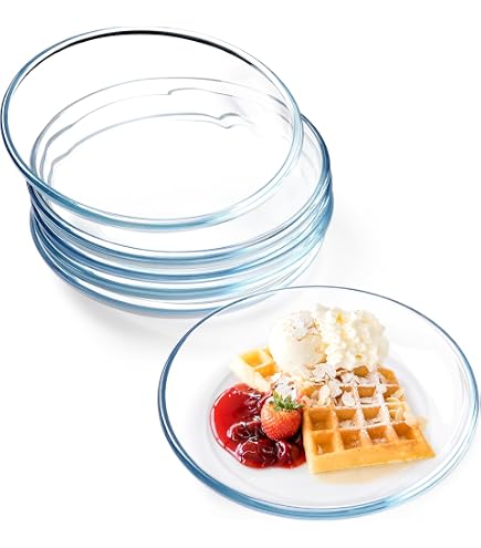 GALPADA - 8 Assiettes En Verre Transparentes : Soucoupes Rondes Pour Thé Et Café, Idéales Pour Desserts, Snacks Et Sachets De Thé - 4